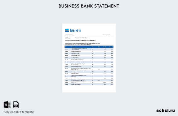 скачать цифровую версию бизнес отчета Bank Leumi в формате Word и PDF шаблона